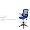 Flash Furniture Kelista Mid-Back Blue Mesh Ergonomic Drafting Chair with Adjustable Foot Ring and Flip-Up Arms BL-X-5M-D-BLUE-GG - alternate 6
